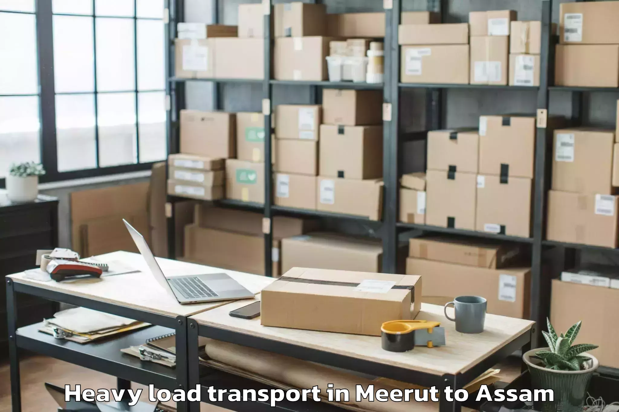 Hassle-Free Meerut to Cotton University Guwahati Heavy Load Transport